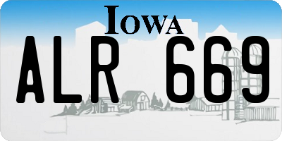 IA license plate ALR669