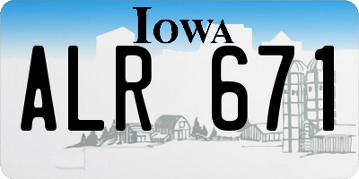 IA license plate ALR671