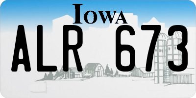 IA license plate ALR673