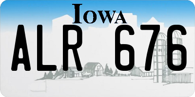 IA license plate ALR676