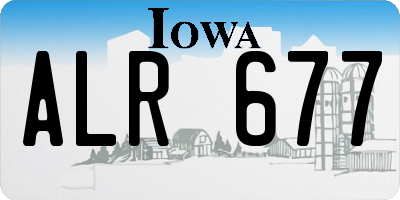 IA license plate ALR677
