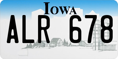 IA license plate ALR678