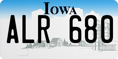 IA license plate ALR680