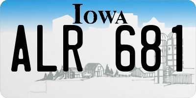 IA license plate ALR681