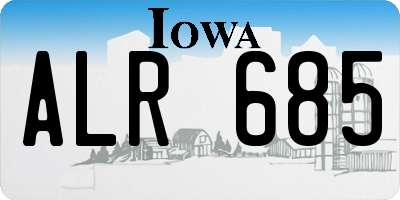 IA license plate ALR685