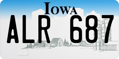 IA license plate ALR687