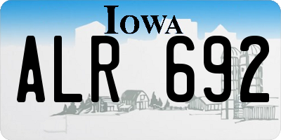 IA license plate ALR692