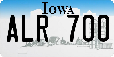 IA license plate ALR700
