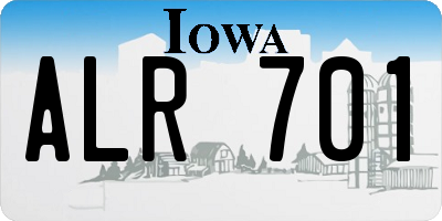 IA license plate ALR701