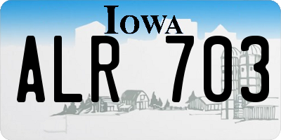 IA license plate ALR703