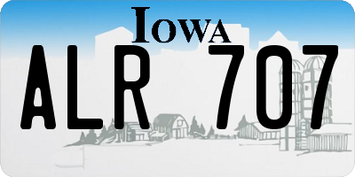 IA license plate ALR707