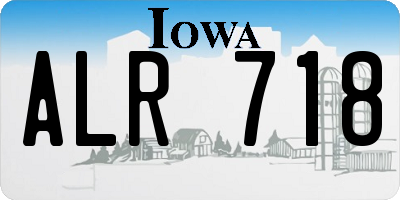 IA license plate ALR718