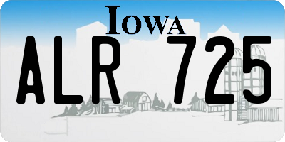 IA license plate ALR725