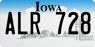 IA license plate ALR728