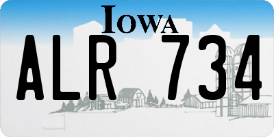 IA license plate ALR734