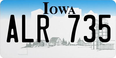 IA license plate ALR735