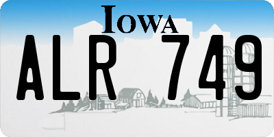 IA license plate ALR749