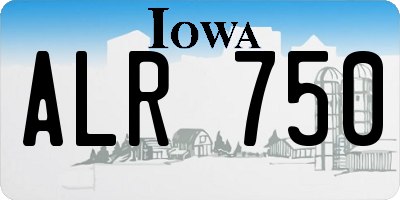 IA license plate ALR750