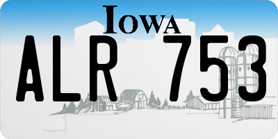 IA license plate ALR753