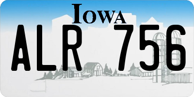 IA license plate ALR756