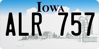 IA license plate ALR757