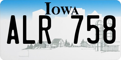 IA license plate ALR758