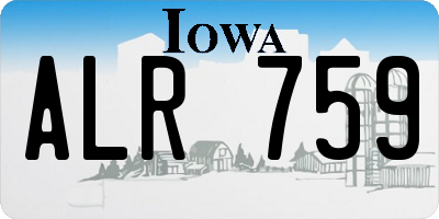 IA license plate ALR759