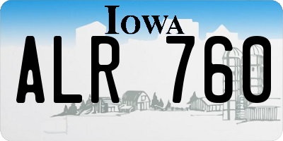 IA license plate ALR760