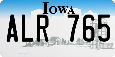 IA license plate ALR765