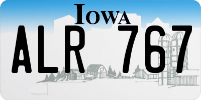 IA license plate ALR767
