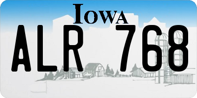 IA license plate ALR768