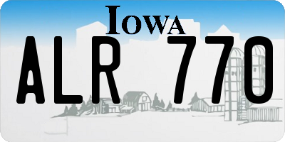 IA license plate ALR770