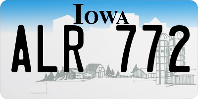 IA license plate ALR772