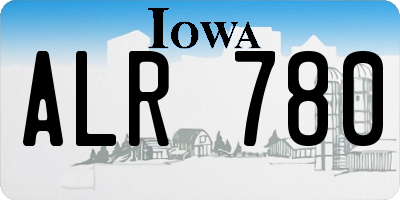 IA license plate ALR780