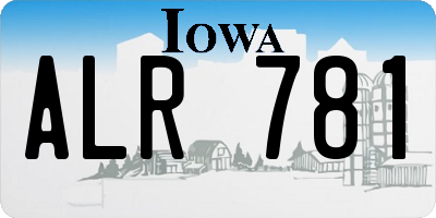 IA license plate ALR781
