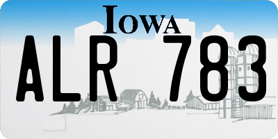 IA license plate ALR783