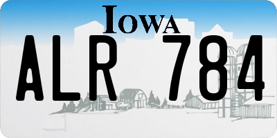 IA license plate ALR784