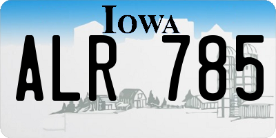 IA license plate ALR785