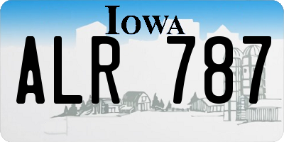 IA license plate ALR787