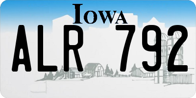 IA license plate ALR792