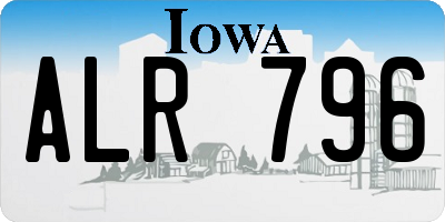 IA license plate ALR796