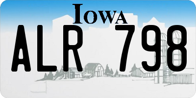 IA license plate ALR798