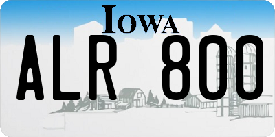 IA license plate ALR800