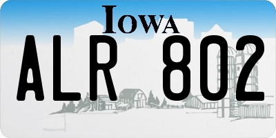 IA license plate ALR802