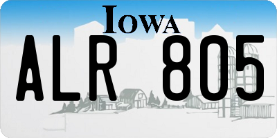 IA license plate ALR805