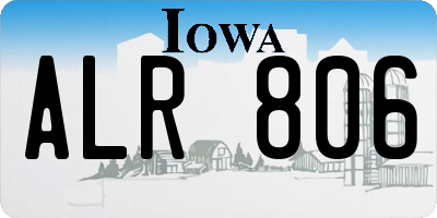 IA license plate ALR806
