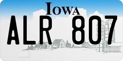 IA license plate ALR807