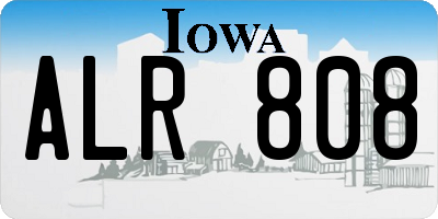 IA license plate ALR808