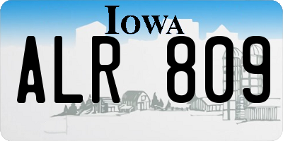 IA license plate ALR809