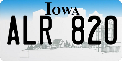 IA license plate ALR820